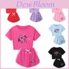 Kpop Demon Hunters Print Kids Short Sleeve Shorts Pajama Set With Cotton Fabric For Children And Teens