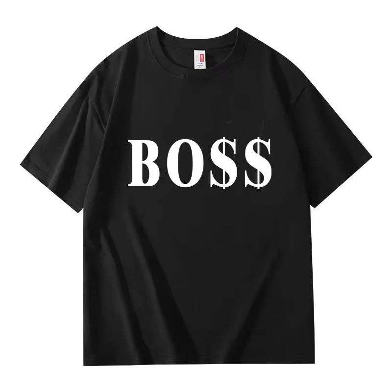 Summer 2025 Men's 100% Cotton T-Shirt with Letter Prints Fashionable Harajuku Casual Short-Slee