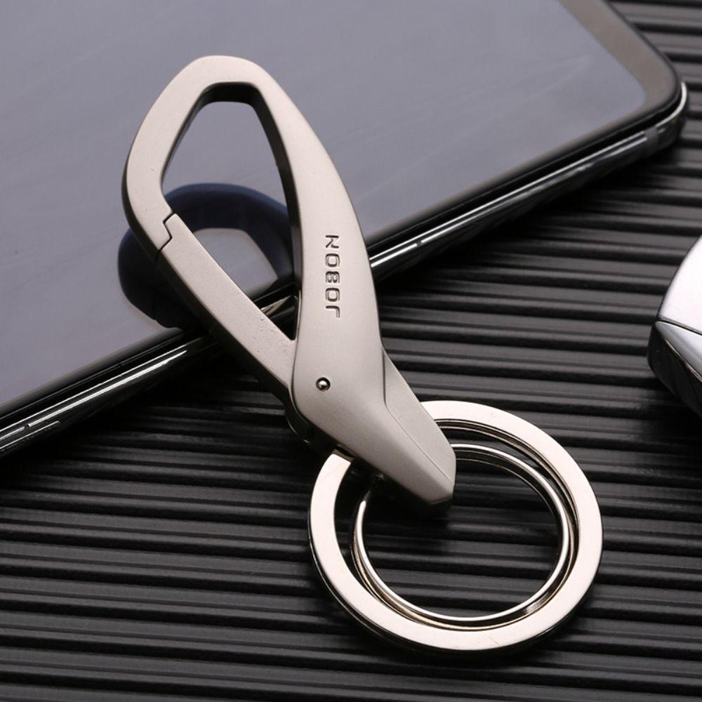 Senior Car Key Ring Double Ring Key Chain Pendant High Quality Metal Key Chain  Gift серый