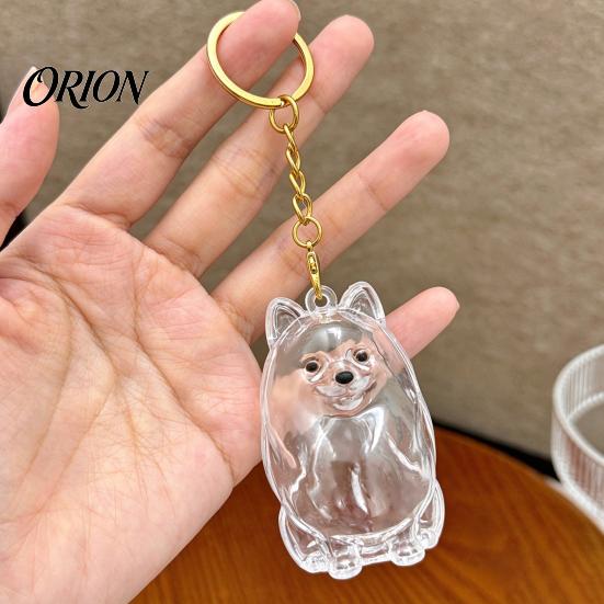 Pet Loss Sympathy Gift Hair Memorial Keychain, Dog Keepsake Holder, Transparent Jewelry Bottle Pendant, Portable Commemorative Charm for Keys