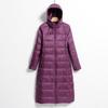 2025 Autumn and Winter New Light Down Jacket Women's Medium and Long Long Over Knee Lengthened Hooded Slim-fitting Thin Jacket Korean Version