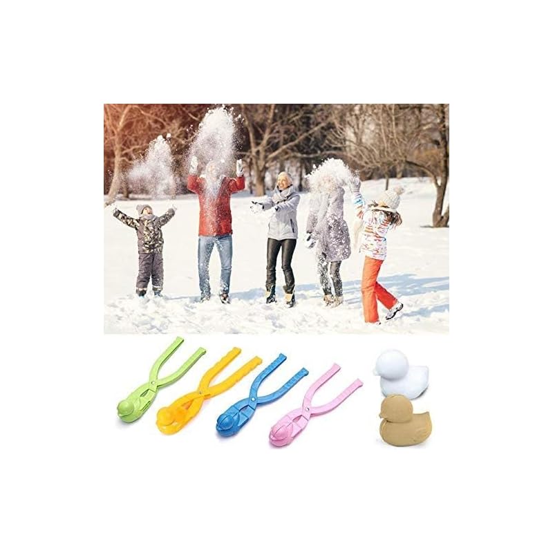 Zestaw do robienia śnieżek 4 sztuki, Przyrząd do robienia śnieżek, do bitew na śnieżki i zabawy na śniegu, Zabawka zimowa, Bałwan, Przyrząd do robienia śnieżek, Masa śnieżna