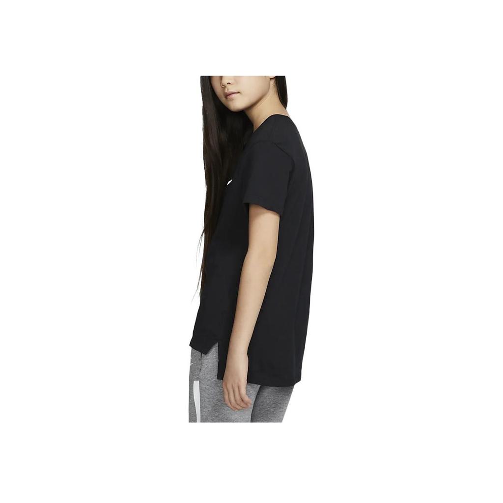 Nike Kids SS23 Round Neck Logo Print Short Sleeve T-Shirt Kids Tops Black AR5088-010