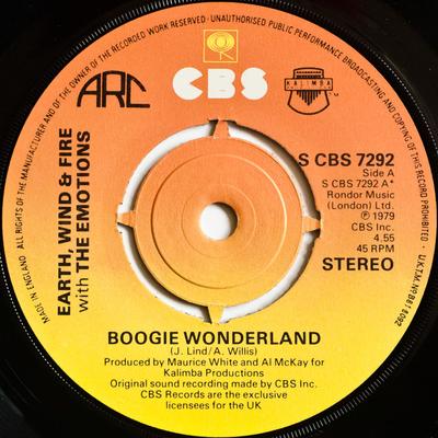 7inch Record EARTH, WIND & FIRE, THE EMOTIONS - Boogie Wonderland SCBS7292 CBS 1979 UK Soul/Funk Used