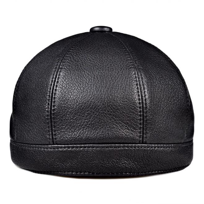 Genuine Leather Sheepskin Newsboy Cap for Men: Stylish Autumn/Winter Beret
