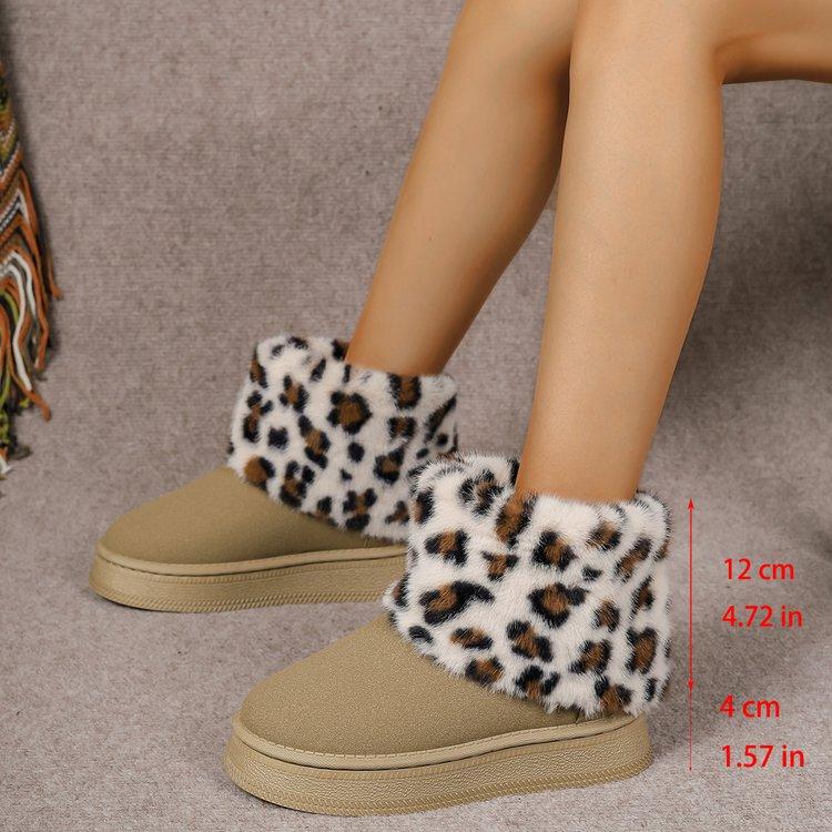 Winter Chunky Platform Ankle Boots for Women Warm Snow Boots Non-Slip Faux Fur Lined Short Booties Shoes Women's Comfort Faux Suede Walking Mini Boots