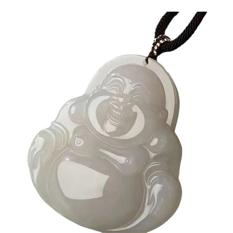 Pendant Buddha Outer Mask Laughing Buddha Yellow Mouth Maitreya Buddha Lake Water Green Buddha Necklace