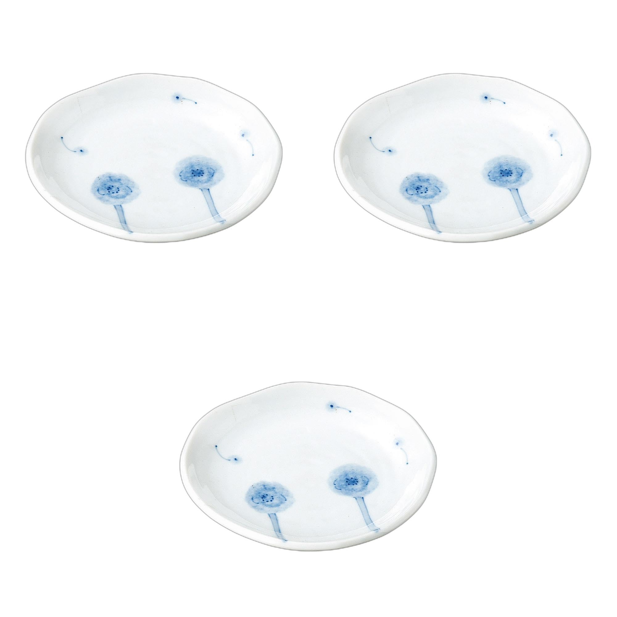 

Set of 3 Bonbon Cotton Flower Individual Plates x 15 x Medium Ceramic Plates by Setomonohonpo [15.2 2.2 cm]
