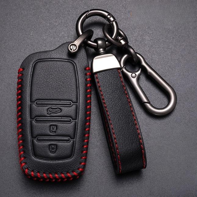 

Кожаный чехол-накладка для ключа Oli для Toyota Corolla SE 2023 Camry 50 55 TLC200 Yaris Land Cruiser Prado150 RAV4 Venza SIENNA чёрный