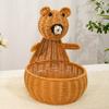 Multifunctional Kitchen Storage Basket Plastic Construction Imitation Rattan Woven Organizers For Fruits Snacks Display