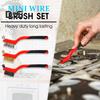 6Pcs/Set Narrow Space Wire Brush Set Ergonomic Long Handle Bristle Cleaning Brush Kitchen Bathroom Garage Tool