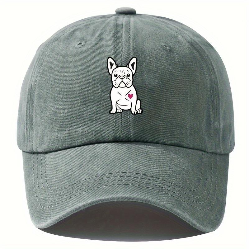 Retro baseball cap with fighting dog pattern design suitable for outdoor activities such as running, fishing, and hiking