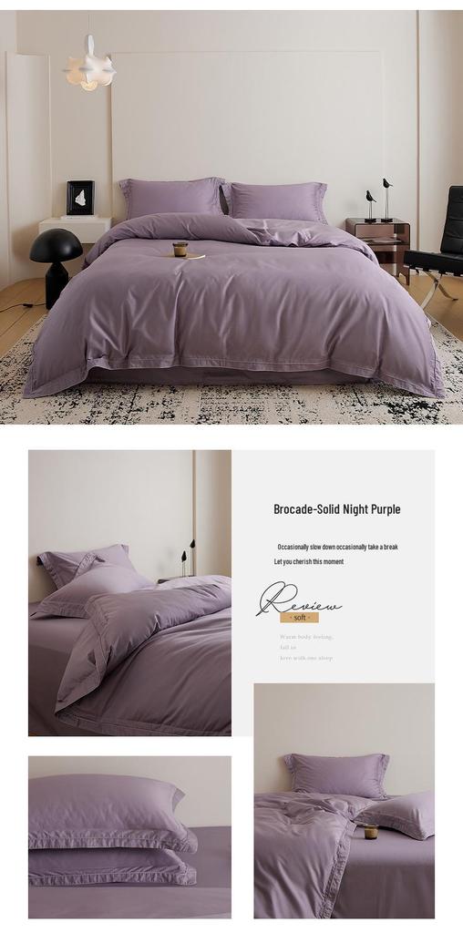 100-Piece Luxury Cotton Satin Bedding Set – Solid Color Duvet Cover with Xinjiang Long-Staple Cotton Sheets.