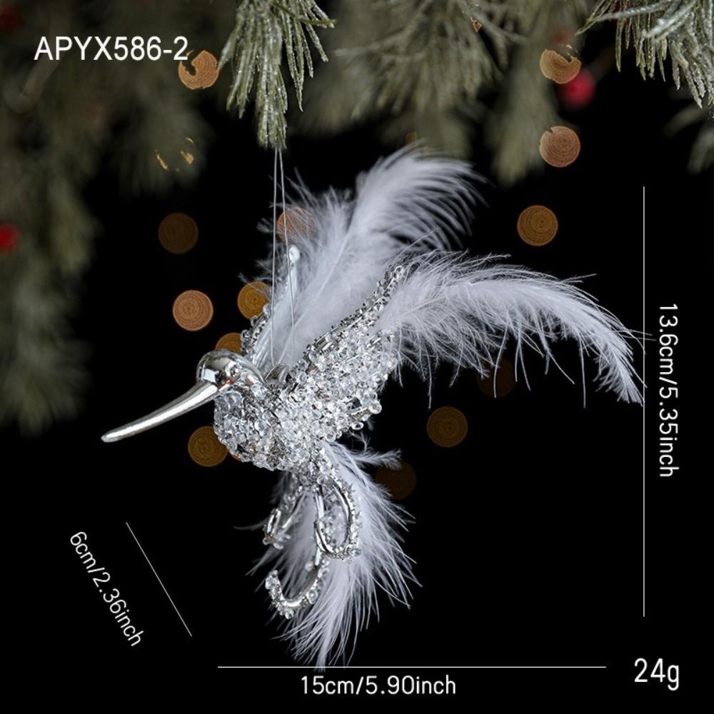 New Glitter Christmas Hummingbird Ornaments Realistic Simulate Simulation Bird Decor Faux Hummingbird Home Decor