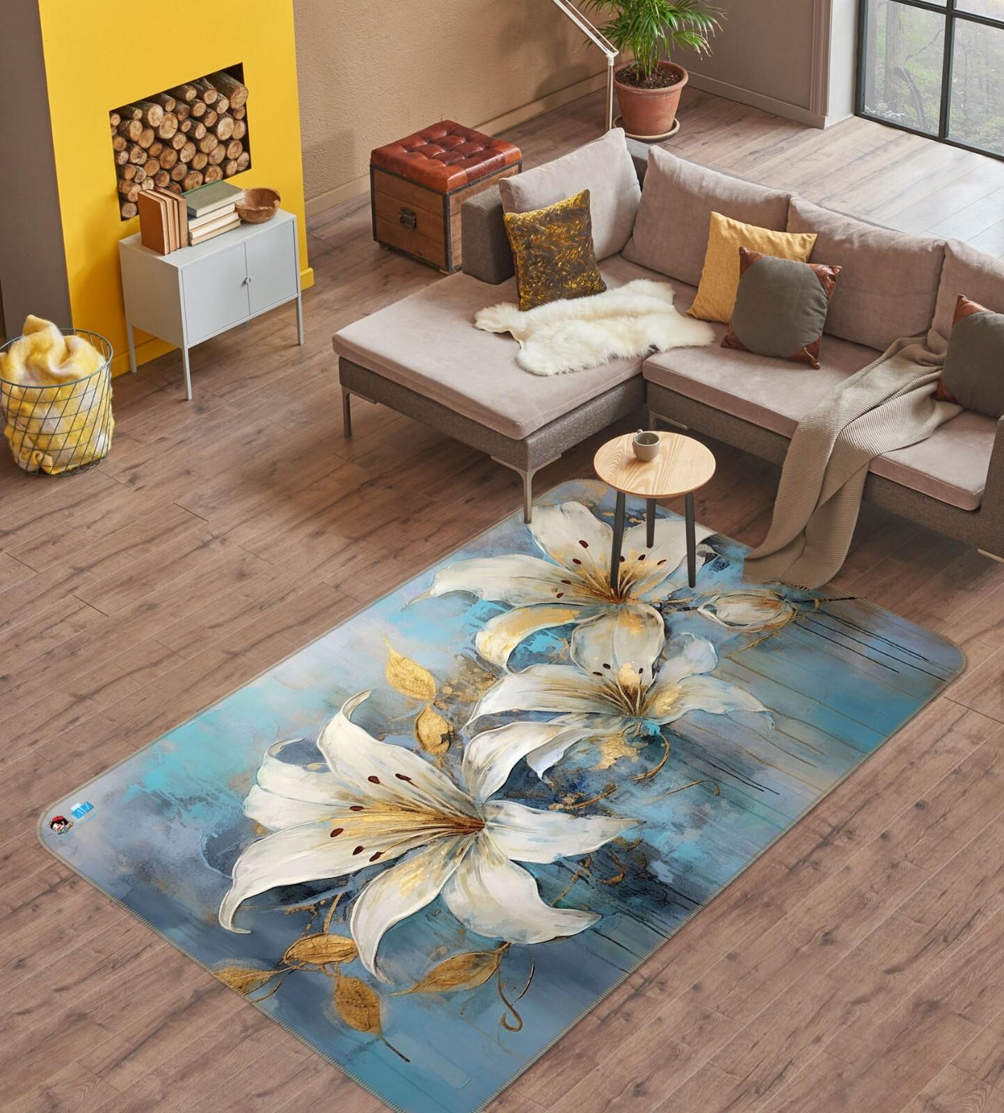 

Lili Doormat Entrance Mat 3D Lily Green Leaf Pattern Non Slip Print Floor Mat for Bathroom Entryway Kitchen Hallway 40cm x 60cm