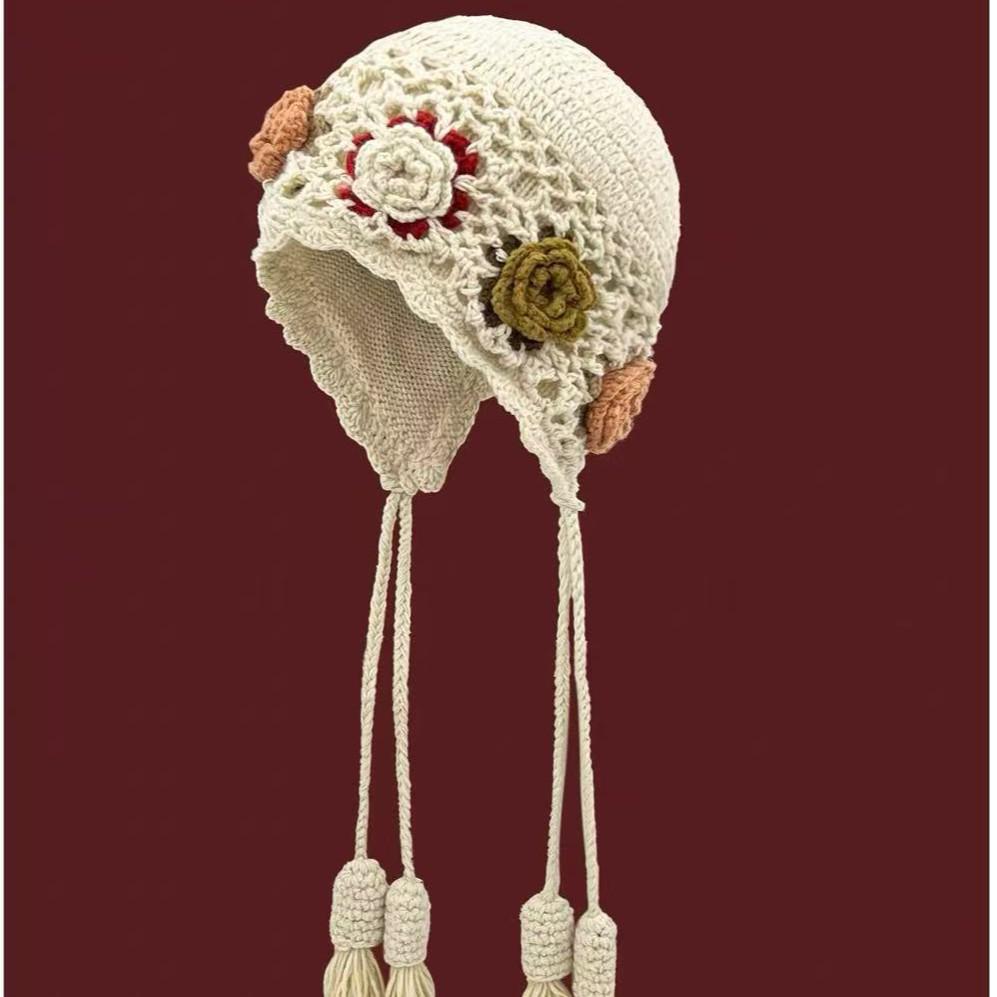 Women's Retro Ethnic Style Crochet Knitted Wool Beanie