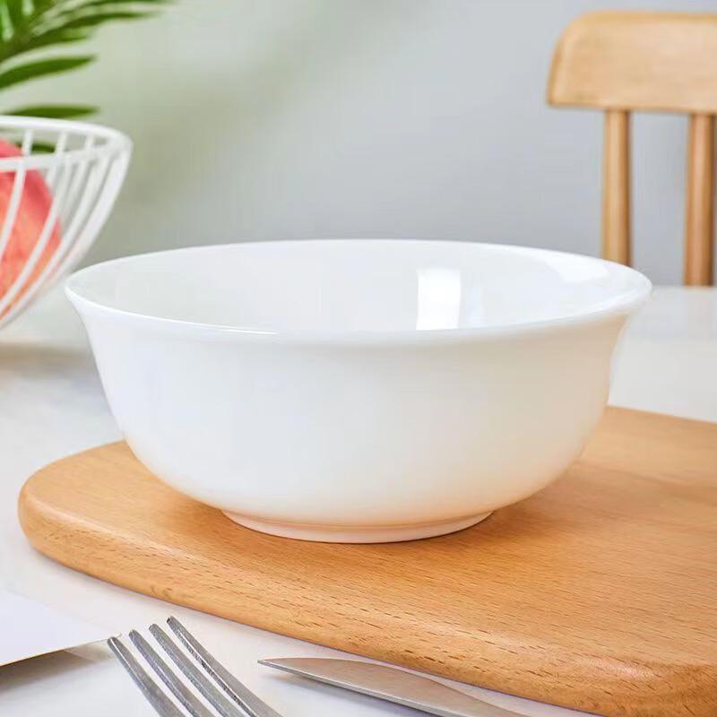 ZISIZ 6-inch White Bone China Multipurpose Bowls (Set of 2)