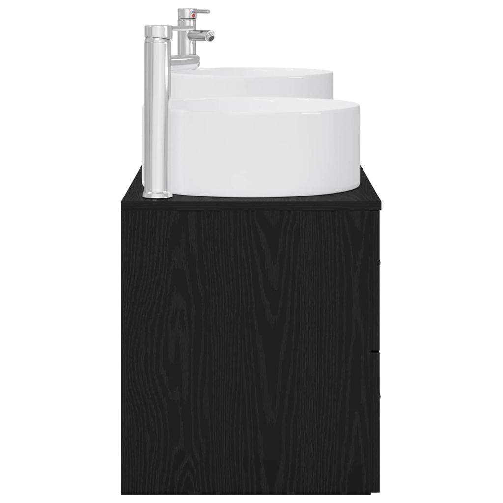 Bathroom Furniture Set 3 Pcs Black 161.5 X 44.5 X 80 Cm