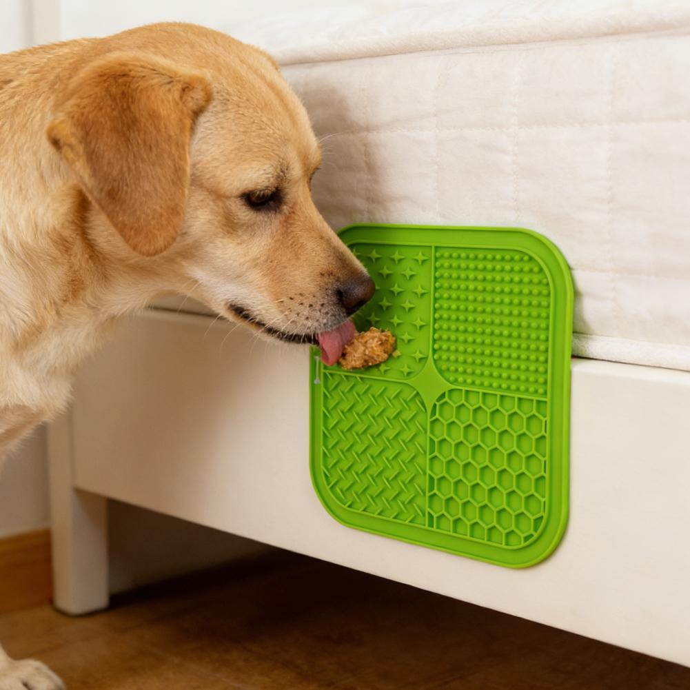 7.9" Lick Mat For Dogs Cats Slow Feeder Licking Pad With Strong Suction Cups For Anxiety Relief Boredom Reducer Training
