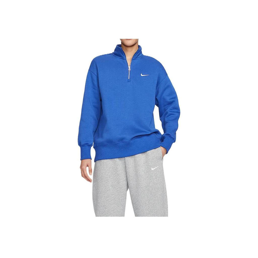 Nike Sportswear Phoenix Fleece Knitted Warm Comfortable Loose Sweatshirt Women sweatshirt Blue HJ0932-480