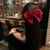 High-End Retro Wine Red Bow Hair Clip for Women - New Year & Annual Meeting Accessory
