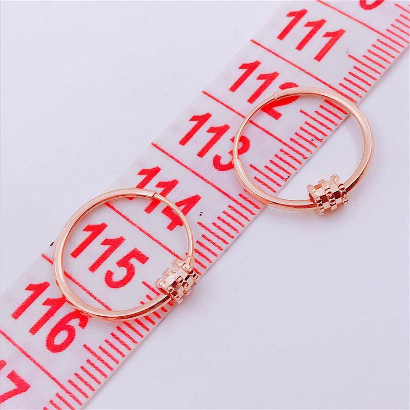 Exquisite Russian 585 Purple Gold Circle Small Waist Simple And Versatile Temperament Color Gold Plated Rose Gold Ear Jewelry