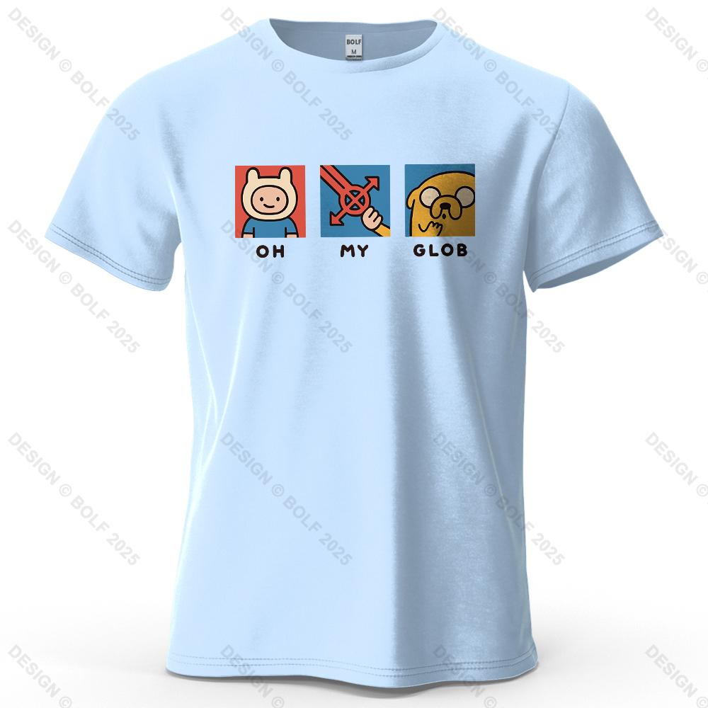 OH MY GLOB Мужская футболка с мультяшным принтом 100% хлопок Оверсайз Яркие графические футболки для женщин Топы Футболки Повседневная уличная одежда S