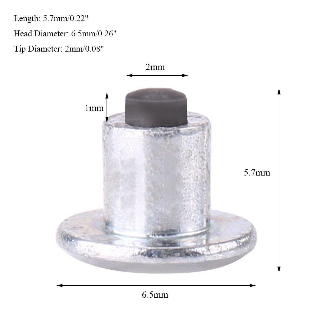 EBTOOLS 100 Stück 6,5 mm/0,26" Spike Pin Reifen Strand Schuhe Nieten Anti Ski Reifen Nagel (JX6.5-5.7-1)