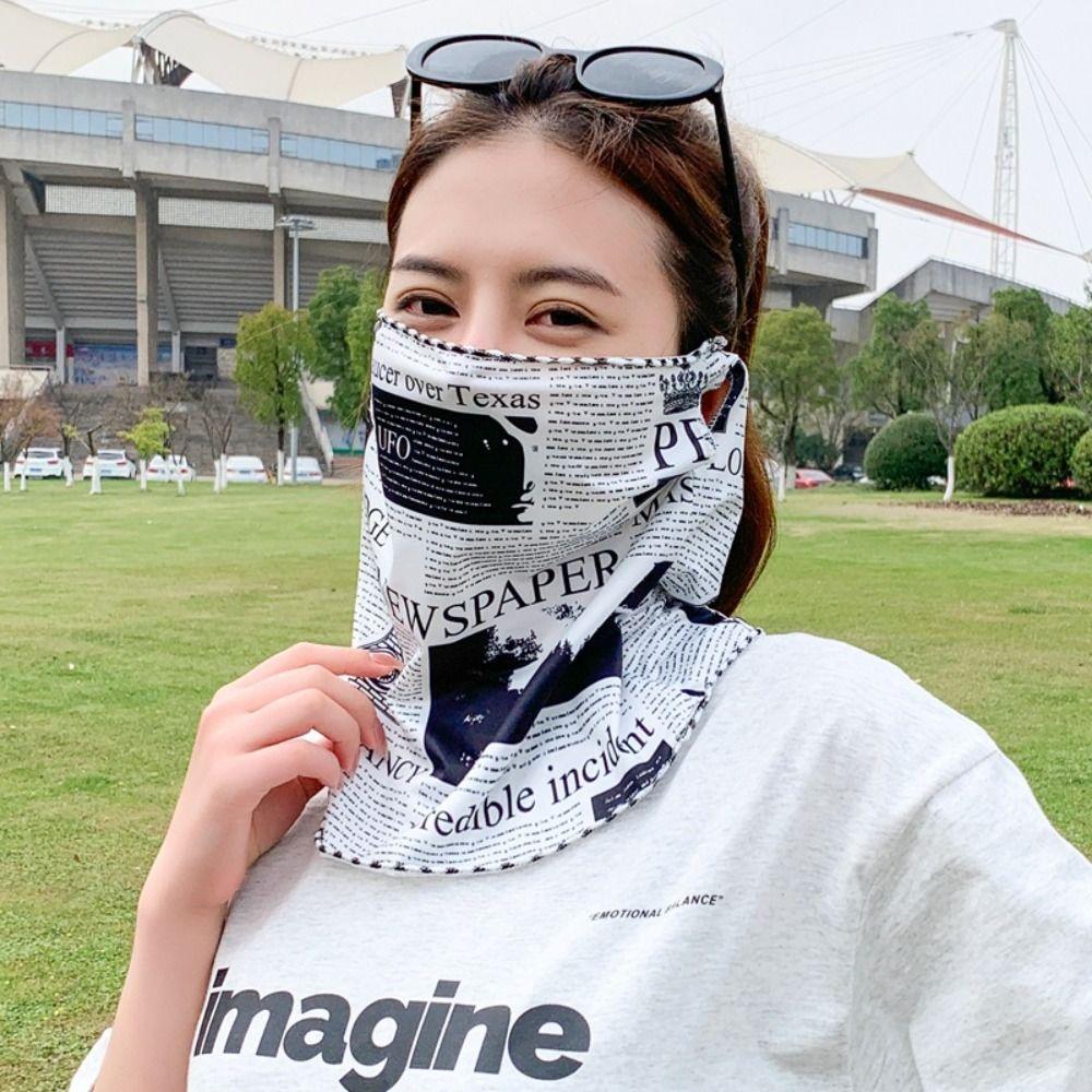 

Printed Ice Silk Mask Floral Neck Wrap Cover Elastic Face Cover Outdoor Style 6