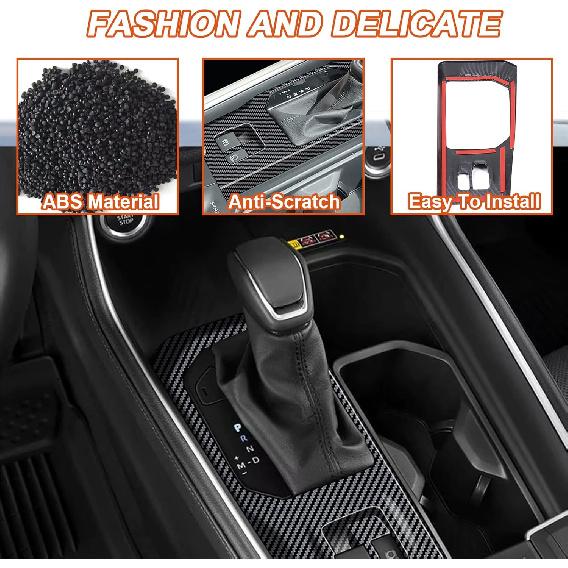 Gear Shift Panel Cover Trim Compatible with Toyota Grand Highlander 2024 2025 2026,ABS Carbon Fiber Pattern Central Control Gear Panel Trim Cover