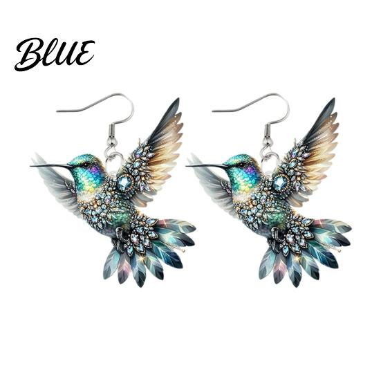 Lady Ear Jewelry 1 Pair Acrylic Colorful Bird Dangle Earrings