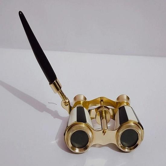 Solid Brass Finish Monocular Nautical Binocular Telescope Mother of Pearl Item Home, Office Decor