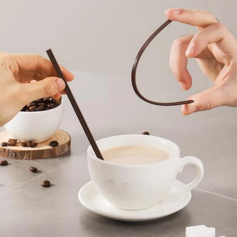 100pcs/packDisposable Three-Hole Coffee Straws Wooden Coffee Stirring Sticks Individually Packaged Hot Drinks Cold Drinks Juice