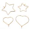 20pcs Stainless Steel Heart Hoops Earrings Circle Wire Star Loop Earrings DIY Jewelry Making Dangle Earring Accessories