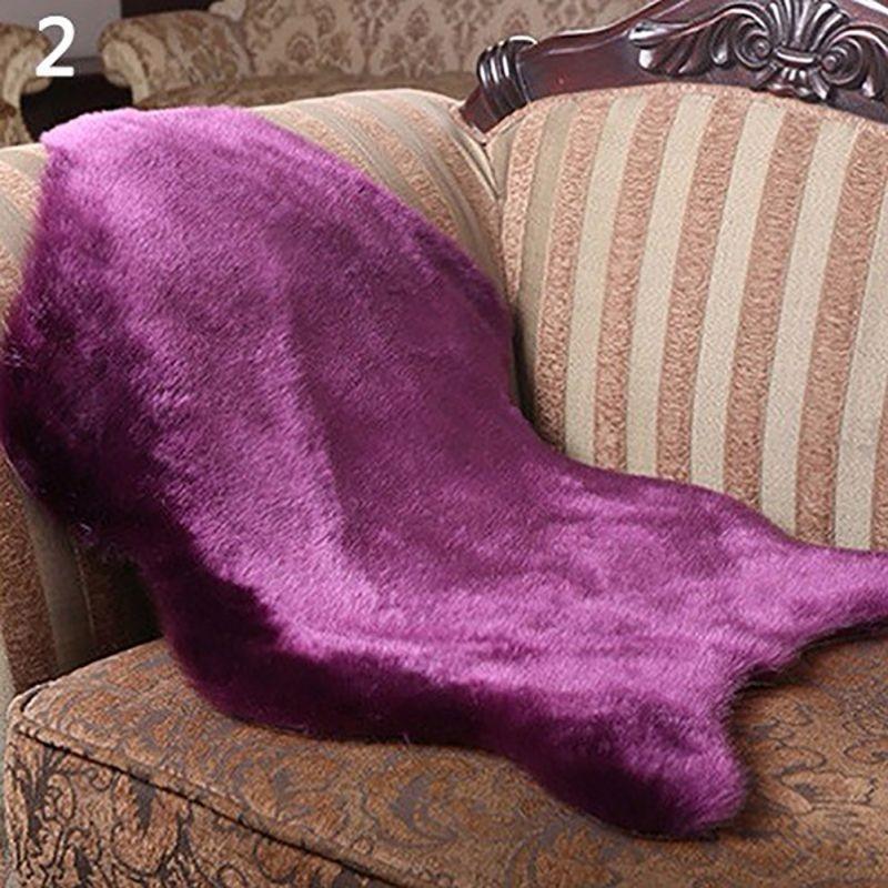 Artificial Sheepskin Hairy Carpet for Living Room Bedroom Rugs Skin Fur Plain Fluffy Area Rugs Washable Bedroom Faux Mat