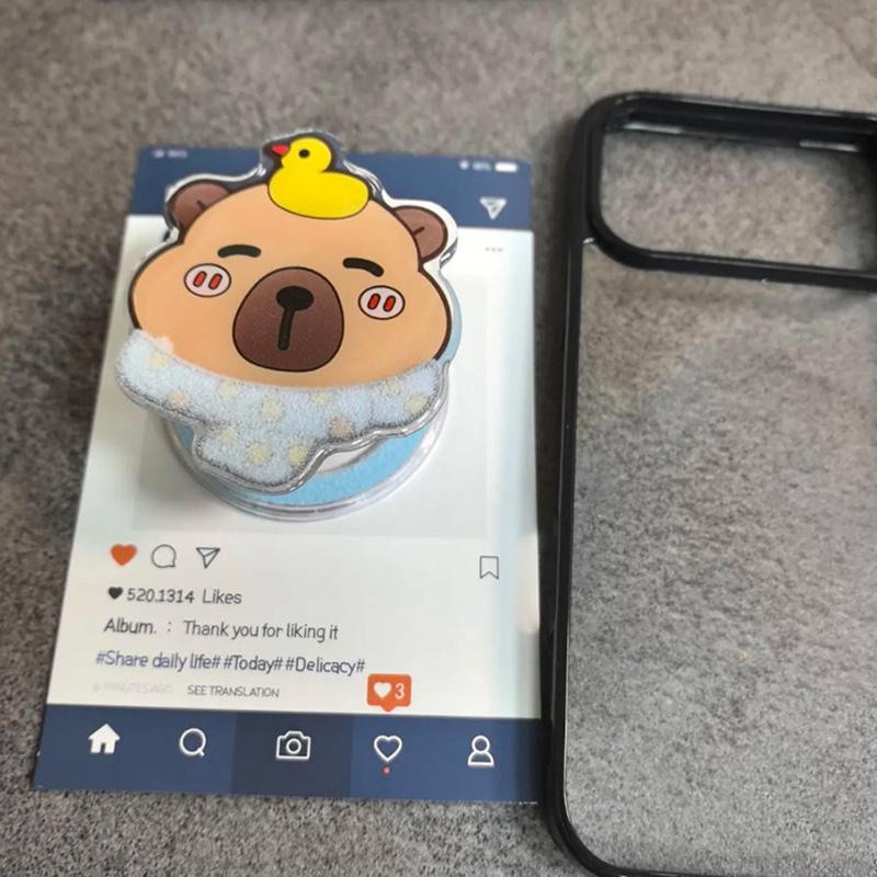 Ins Latest 3D Animation Capybara Magnetic Phone Holder For Ring Finger Expanding Stand Mobile Phone Accessories