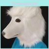 Pudel-Wolfshund-Husky-Maske aus Latex, Haustier-Hundekostüm für Weihnachten und Halloween