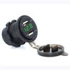 12-24V Motorcycle ATV Dual USB Charger Socket 4.2A Green LED Voltmeter+10A Fuse