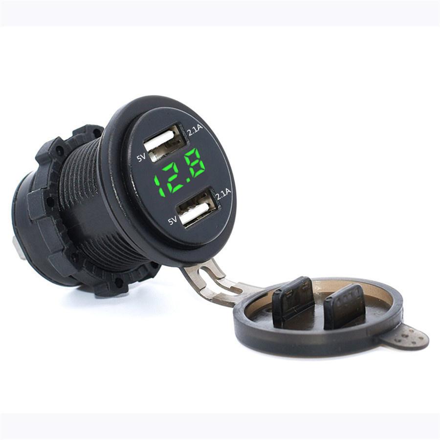 

Waterproof Dual USB Charger Socket Power Outlet 4.2A & Voltmeter for Motorcycle