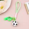 Football Keychain with Whistle Car Key Ring with Braided Strap Football Backpack Purse