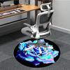 1 Stück Neon-Blumenmuster Stuhlteppich für das Büro, Runder rutschfester strapazierfähiger Teppich in großer Größe für das Büro, Geeignet für das Büro