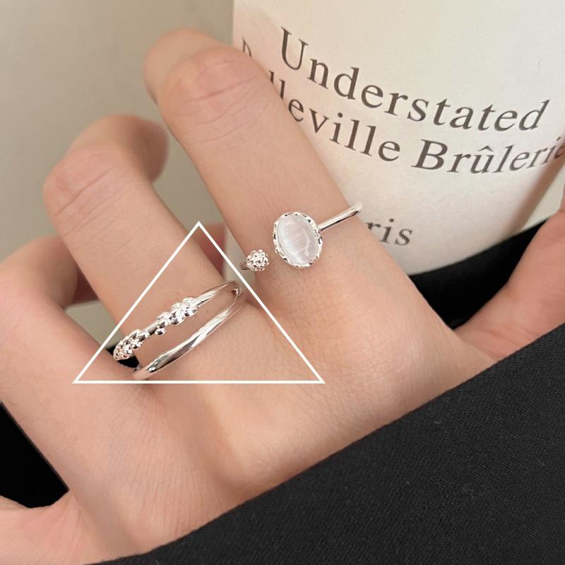 Moonstone Adjustable Open Band Ring - Women s Chic, Stackable, Trendy Statement Fashion Jewelry Open Adjustable
