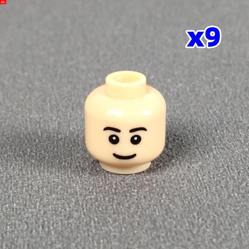 

9pcsMOC Bricks 8034 8046 Timeless smile laugh expression 4cm Figure Face Printed Head Assembled Constructing Blocks Children Playthings