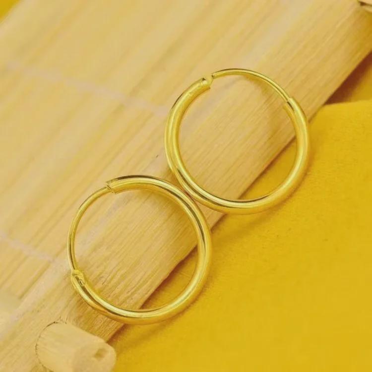 Authentic Vietnamese Pure Brass Gold-Plated Gold Sand Earrings