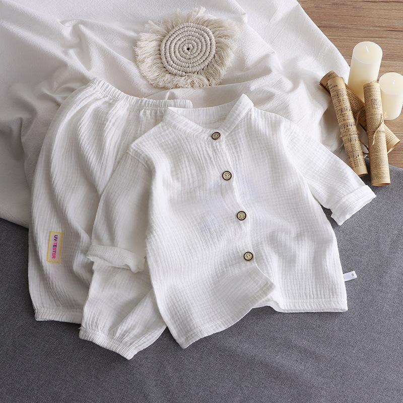 Boys  Textured Fabric Round Neck Shorts Shirt Short-Sleeved Suit 80cm