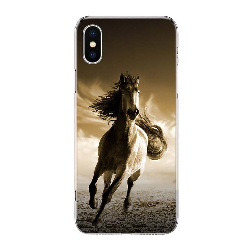 Horse Animal For iPhone 17 Air 16 15 14 Plus 13 Mini 12 11 Pro Max Phone Case 16E 7 Print 8 SE Fundas Cover Soft Coque 16 15 14
