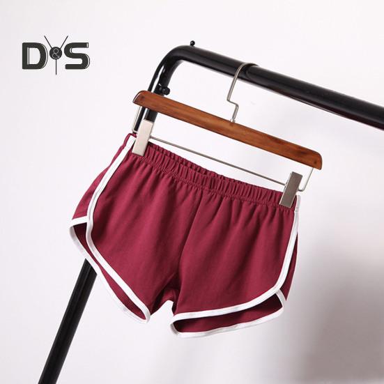 Damen-Sportshorts, elastische Taille, Yoga-Mini-Shorts, einfarbig, superkurze Hosen, leichte Strandhosen, sportliche Shorts