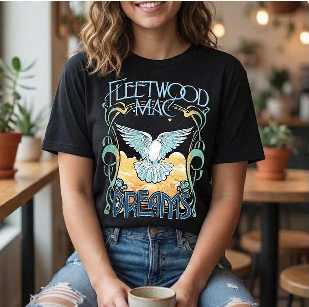 

Fleetwood Mac Dreams Shirt, Vintage Rock Band Graphic Tee, Classic 70s Music Uni XL