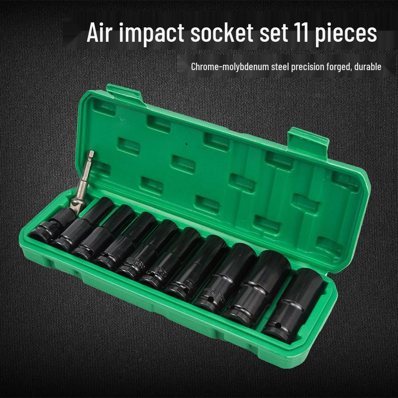 11-Piece Hex Socket Wrench Set for Electric and Air Tools