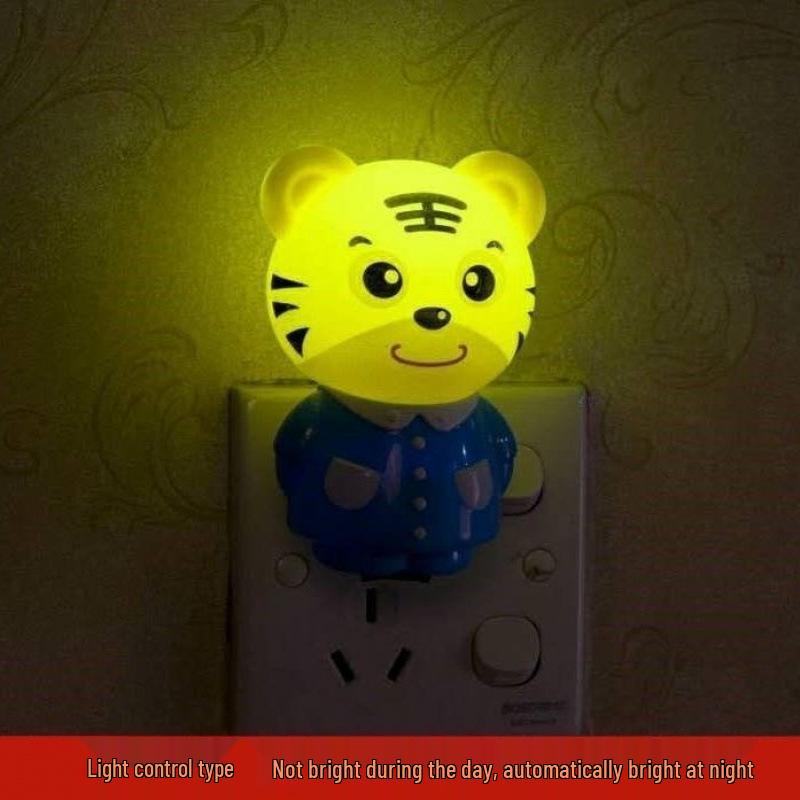 Cartoon LED Night Light with Light Sensor for Baby's Bedroom